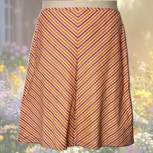 Ann Taylor Cotton Chevron Striped A-Line Skirt